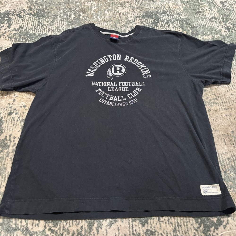 Vintage Washington Redskins T Shirt Reebok Gridiron Classic NFL Y2K Tee Black XL